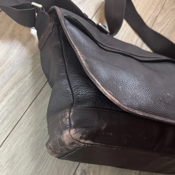 Coach Dark Brown Leather Messenger Bag - Picture 7 of 13